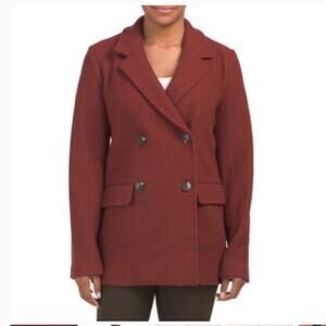 Rachel Zoe burnt orange wool pea coat woman’s size xs